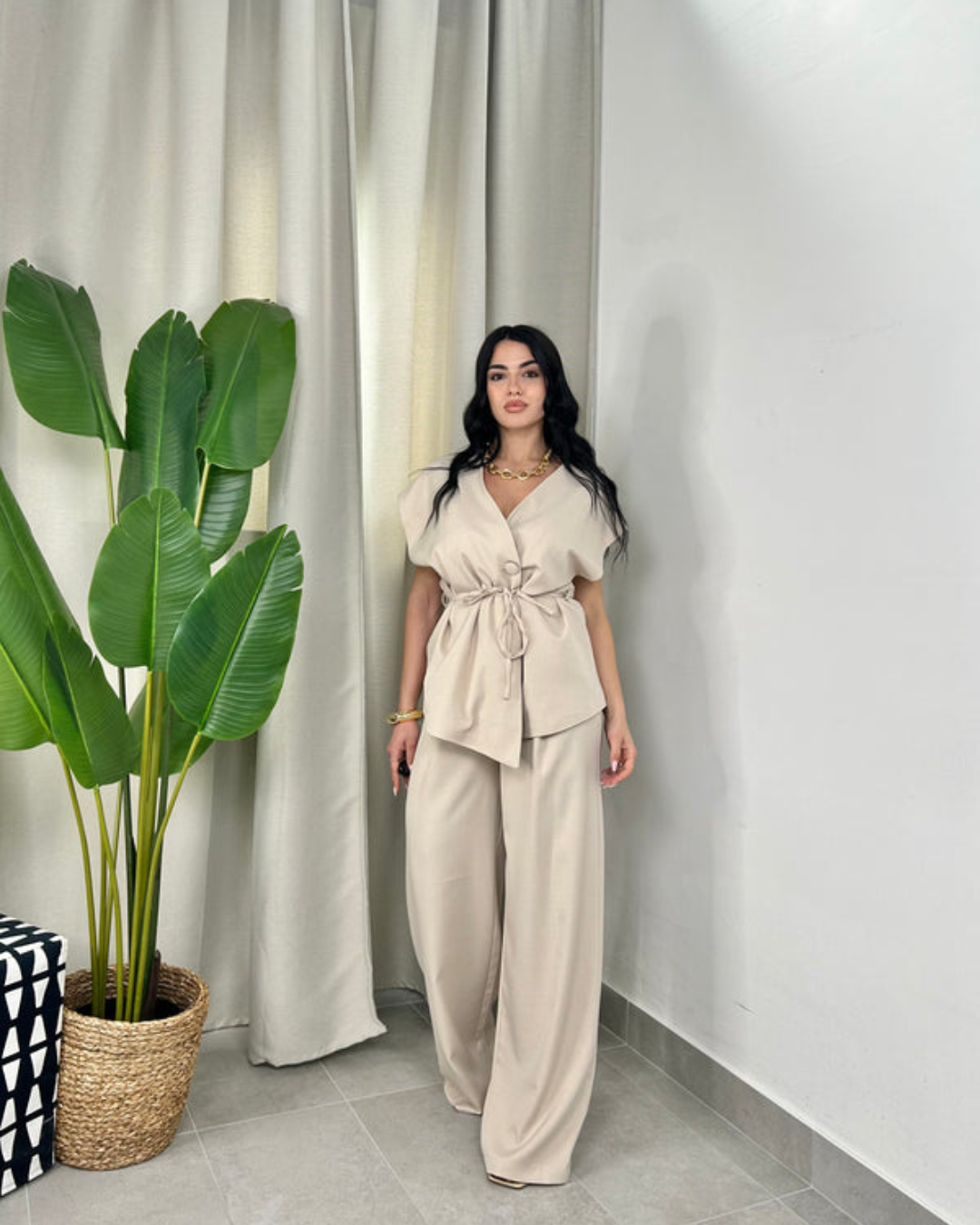 Pantalón y Camisa de Tacto Suave con Ajuste Cómodo y Estilizado