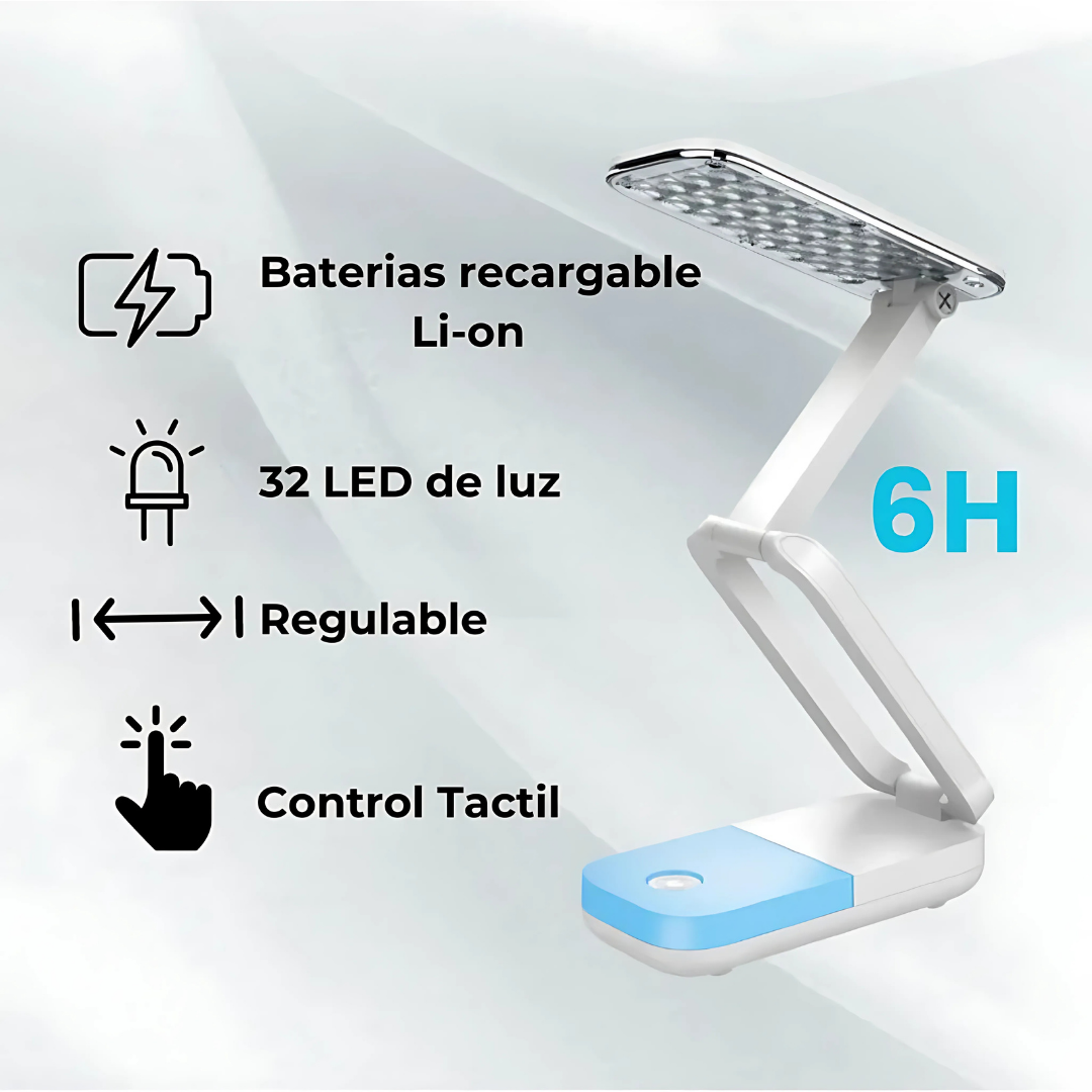 Lámpara LED Plegable con Brazo Ajustable y Luz de Alta Intensidad®