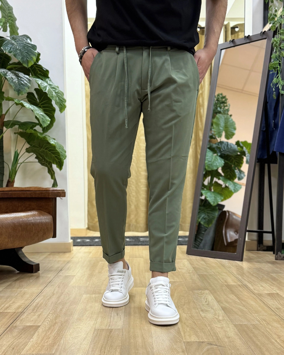 Pantalón Casual Unicolor para Hombre