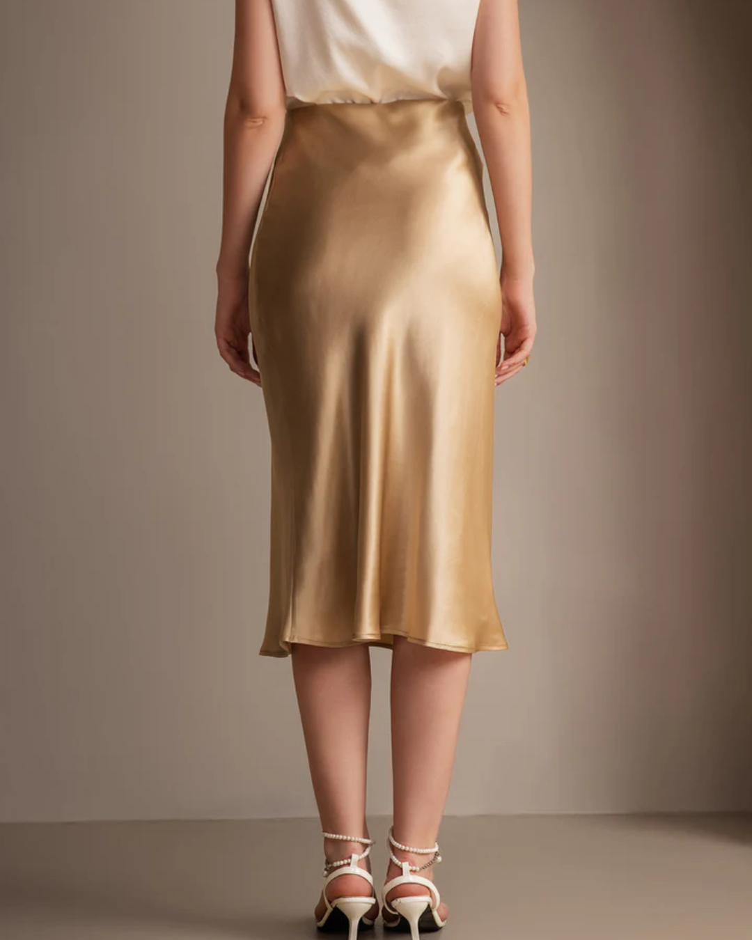 Falda Clásica de Seda para Mujer