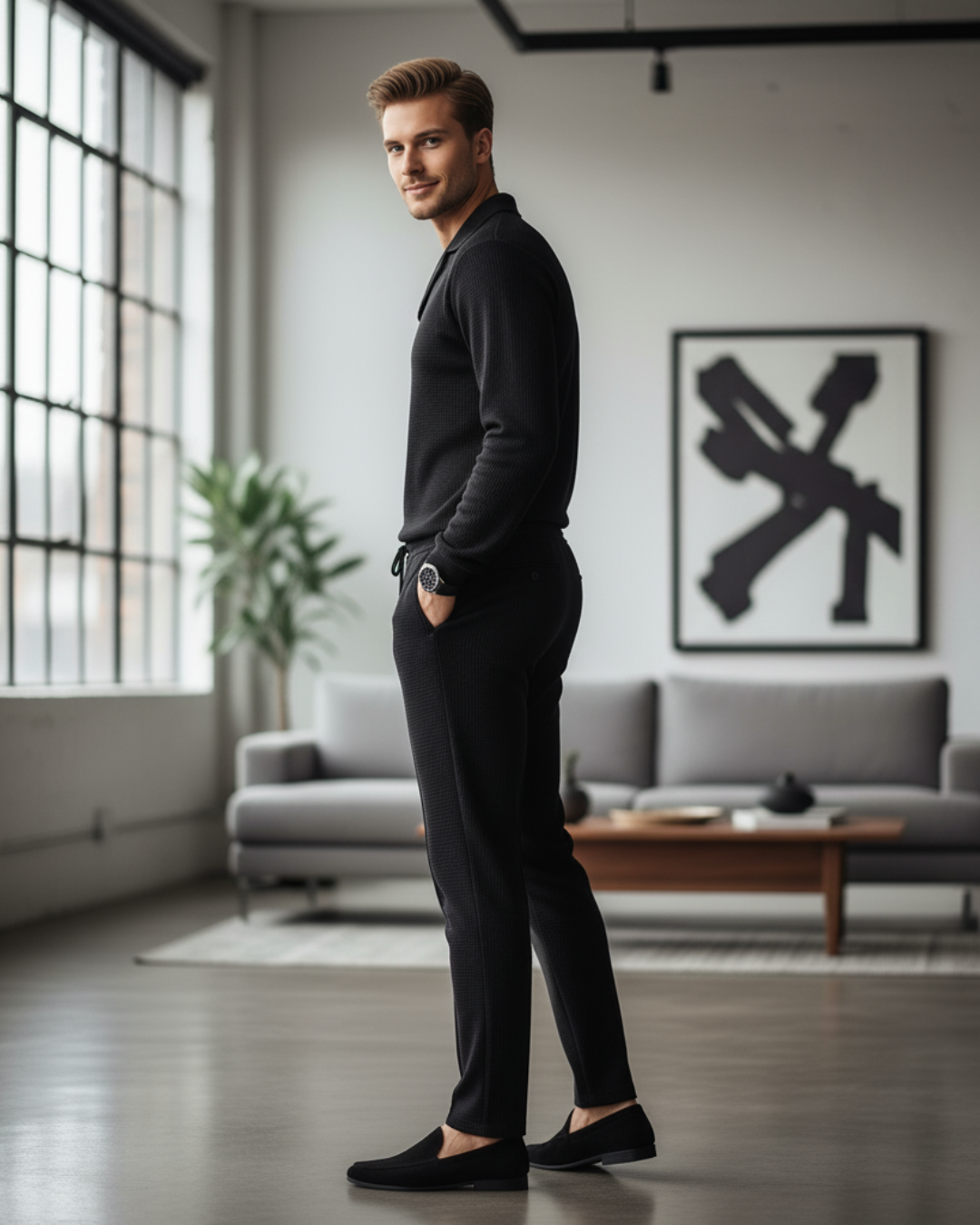 Conjunto de Dos Piezas con Cuello Polo para Hombre