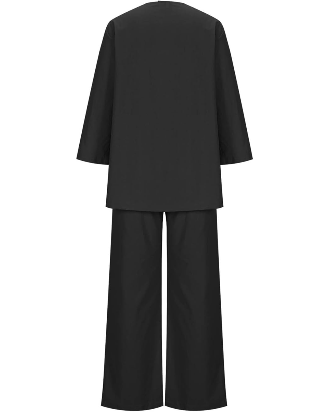 Conjunto Informal de Dos Piezas de Algodón y Lino Decorado con Botones para Mujer®