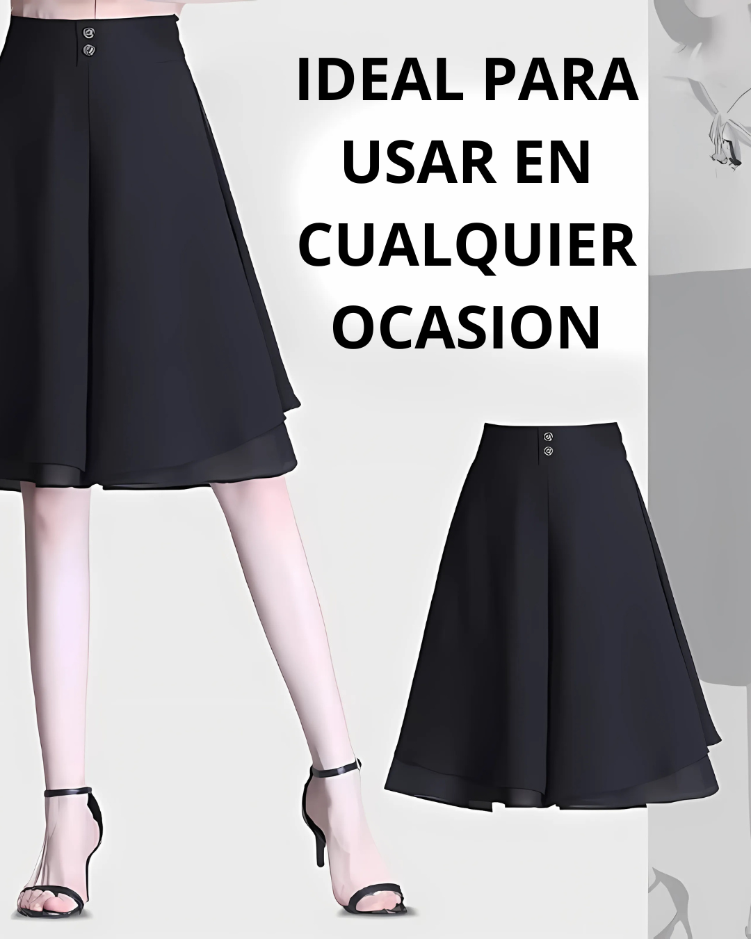 Falda Corta Estilo Culotte de Verano con Cintura Alta para Mujer