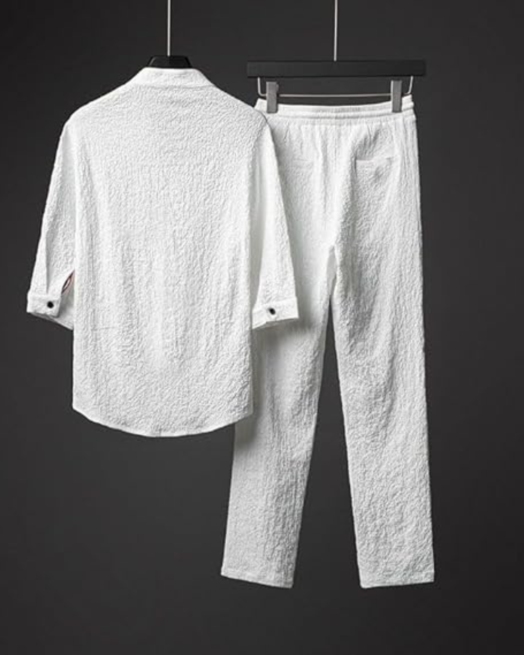 Conjunto de dos piezas en lino y algodón con mangas cortas®