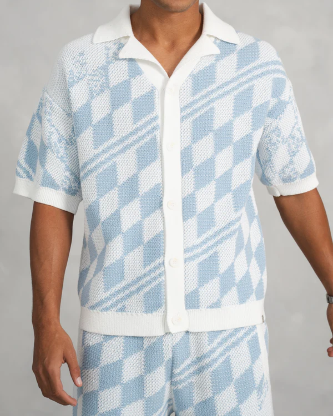 Conjunto de Punto a Cuadros para hombre