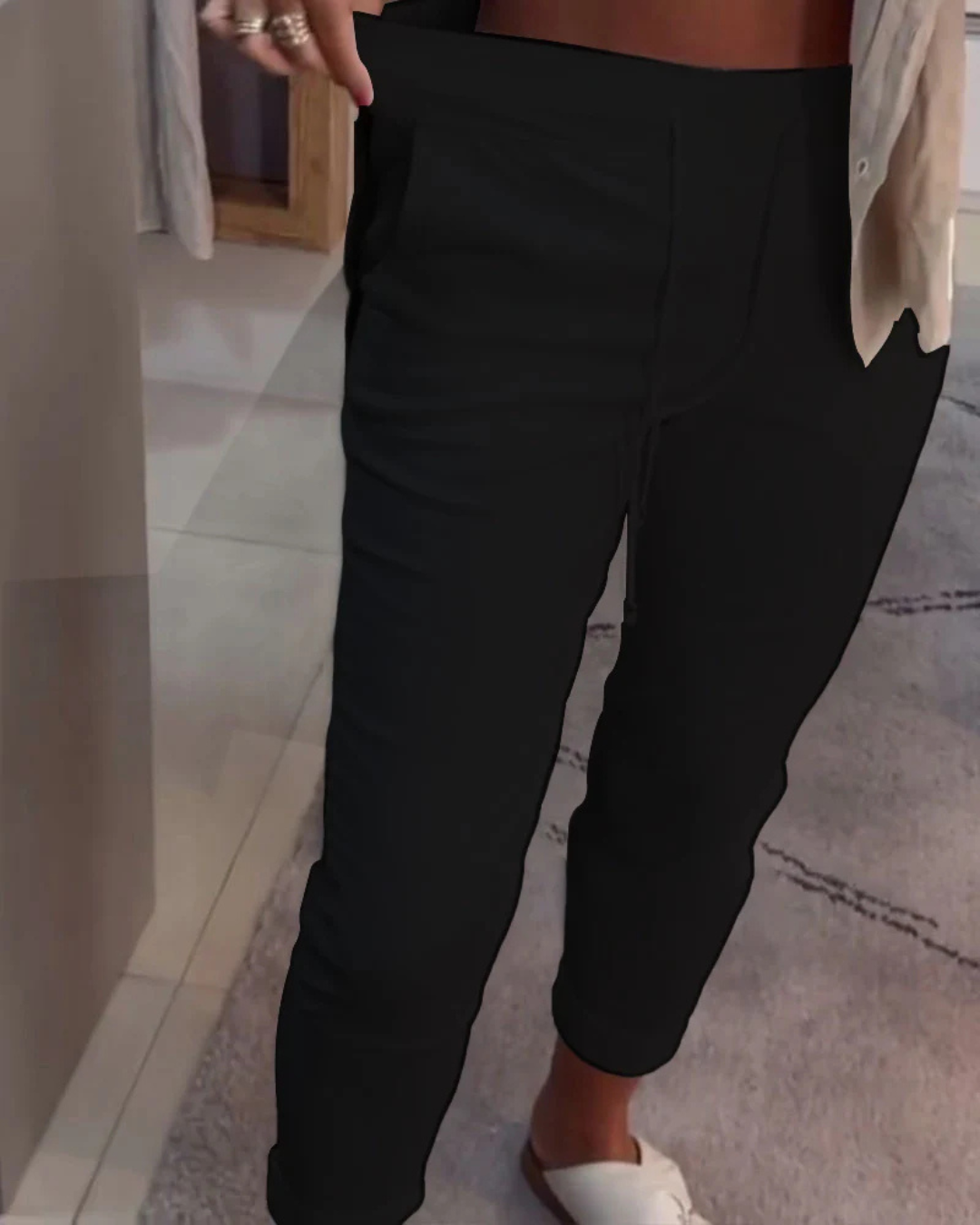 Pantalones anchos con ajuste elástico para mujer