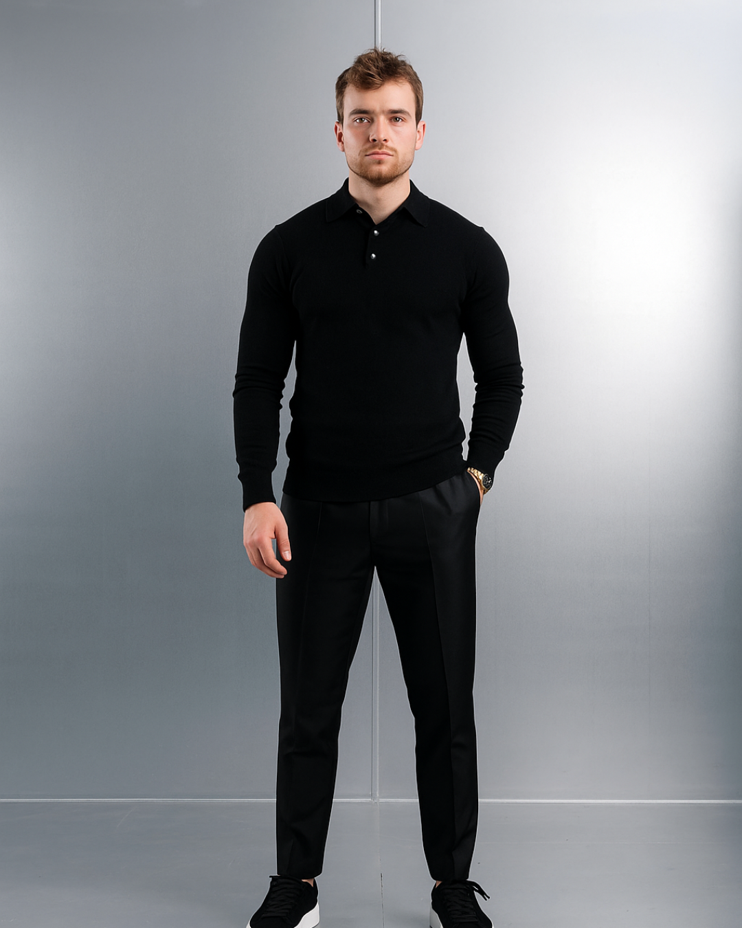 Polo de punto de manga larga