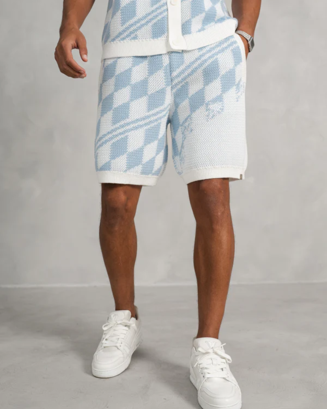 Conjunto de Punto a Cuadros para hombre