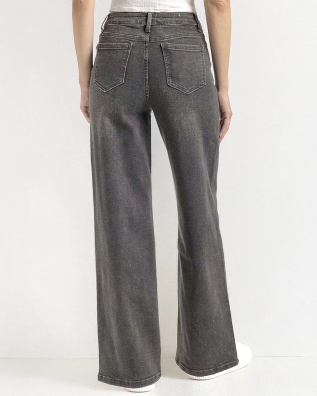 Pantalón Vaquero de Mujer de Tiro Alto con Piernas Largas y Múltiples Bolsillos