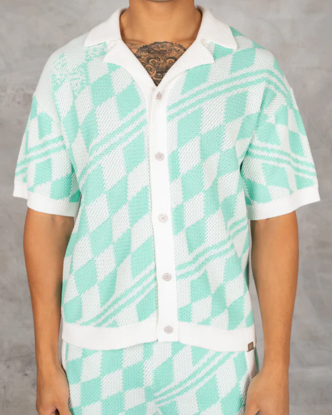 Conjunto de Punto a Cuadros para hombre