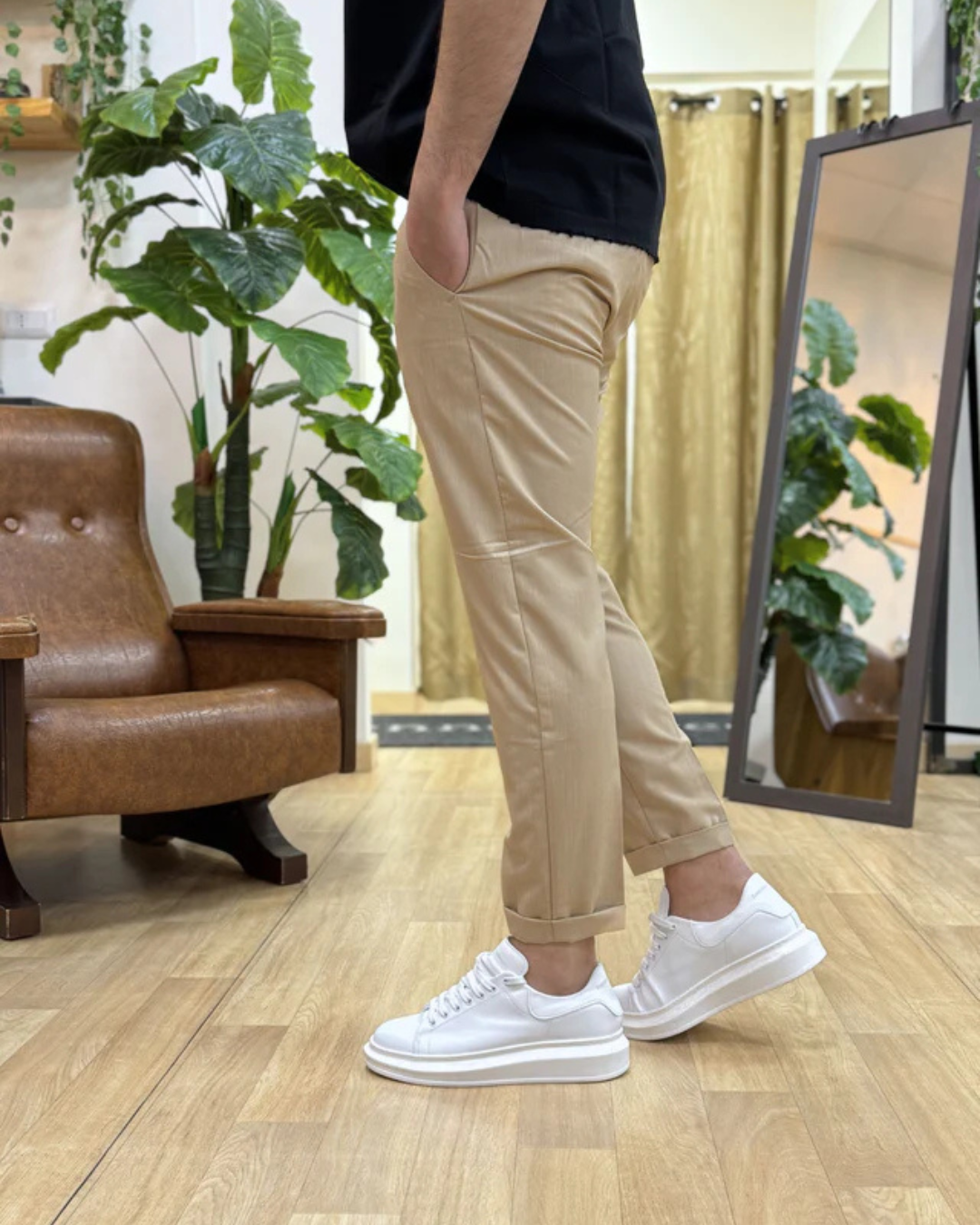 Pantalón Casual Unicolor para Hombre