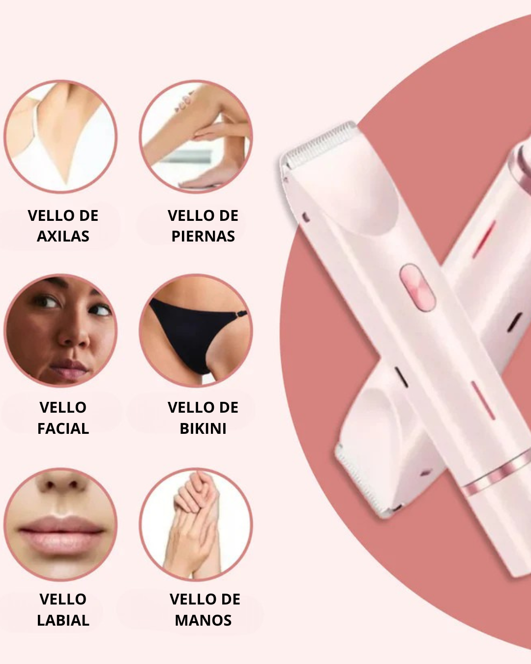 Depiladora Eléctrica 6 en 1 para una Piel Suave y Perfecta