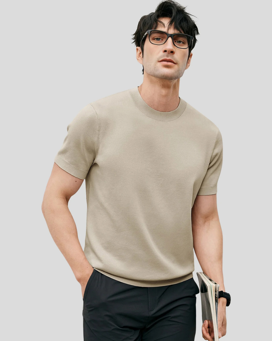 Polo de Manga Corta con tejido Elástico para Hombre