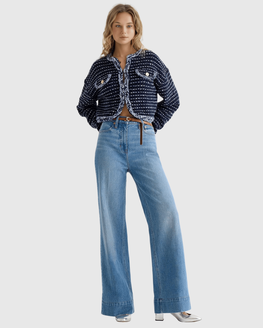 Pantalón de Cintura Alta y Corte Ancho con Control del Vientre®