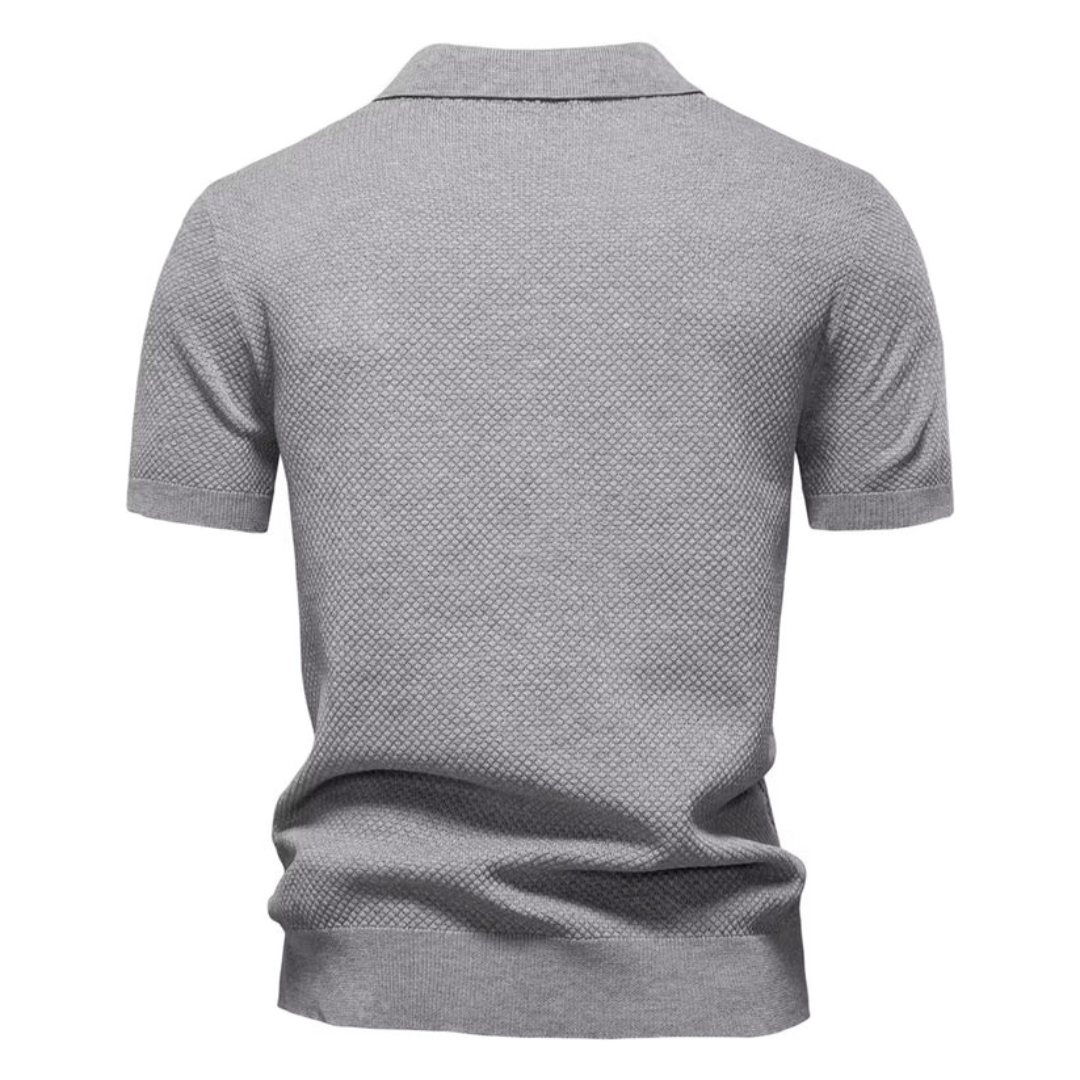 Polo Casual de Manga Corta con Tejido Texturizado para Hombre