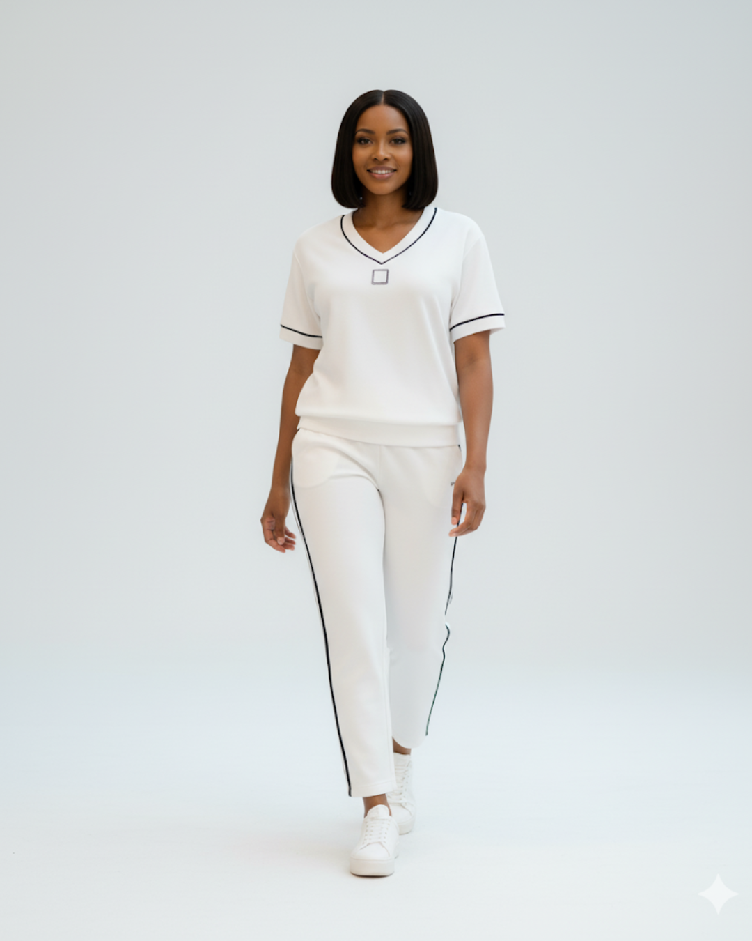 Elegante conjunto de top y pantalón con cuello en V®