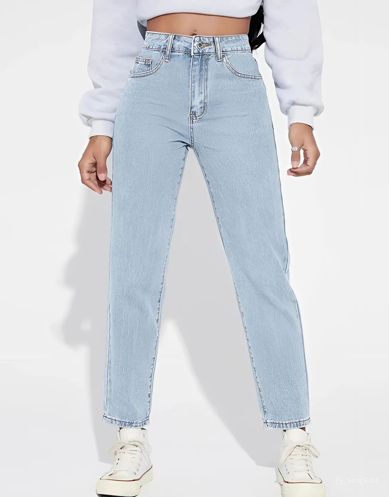 Pantalón Mom Jeans Corte Alto Estilo Vintage