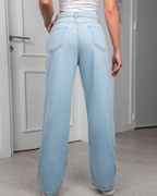 Vaqueros Ligeros de Pierna Ancha con Cintura Alta y Estilo Relajado®