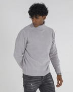 Jersey de cuello alto de lana con manga larga para hombre