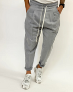 Pantalón casual con bolsillos y cintura de cordón ajustable para Hombre