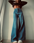 Vaqueros Ligeros de Pierna Ancha con Cintura Alta y Estilo Relajado®