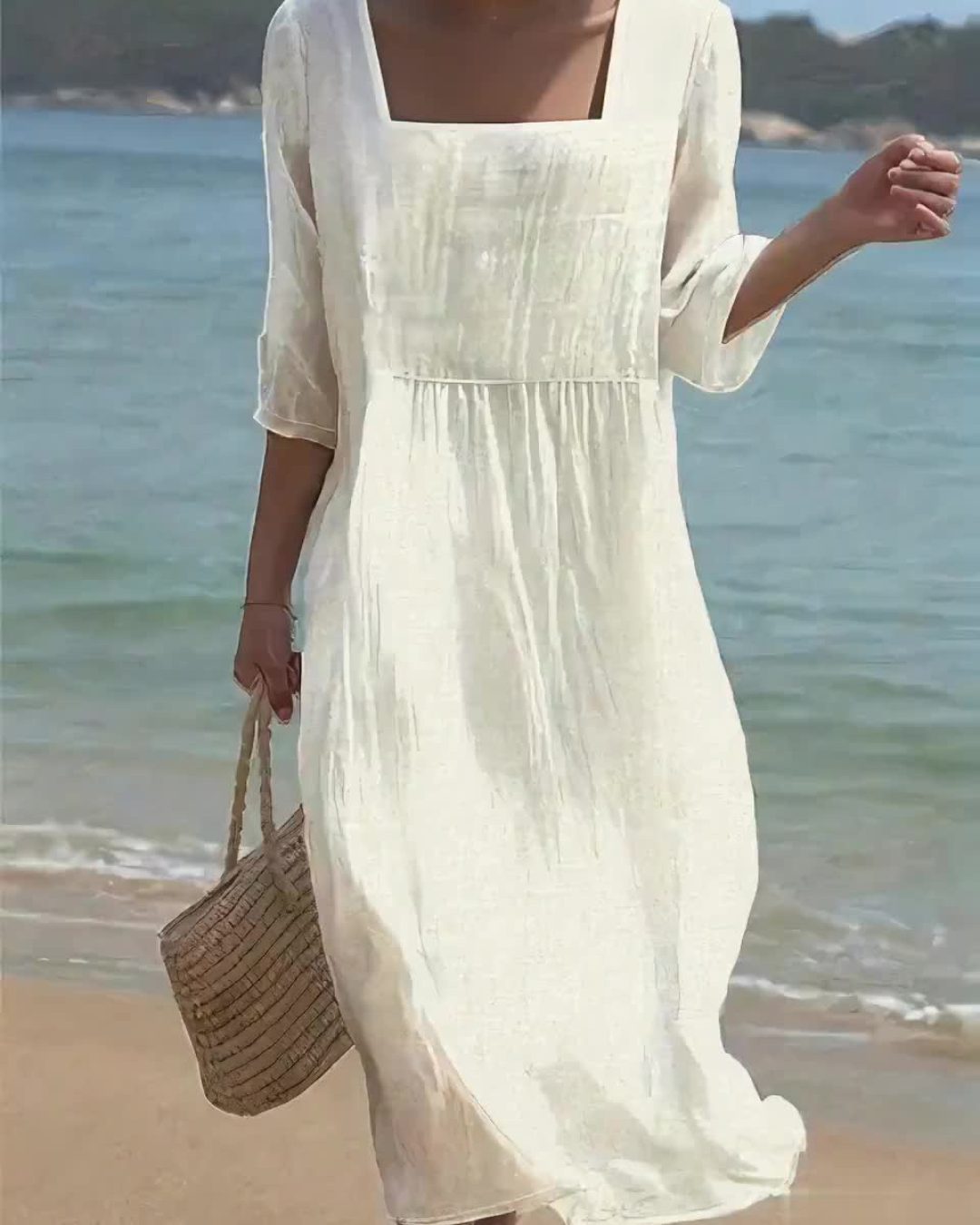 Vestido informal de lino para mujer