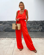 Mono Largo con Tirantes Florales y Escote en V para un Look Elegante y Relajado®