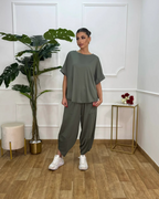 Conjunto de Camisa y Pantalón holgado para mujer