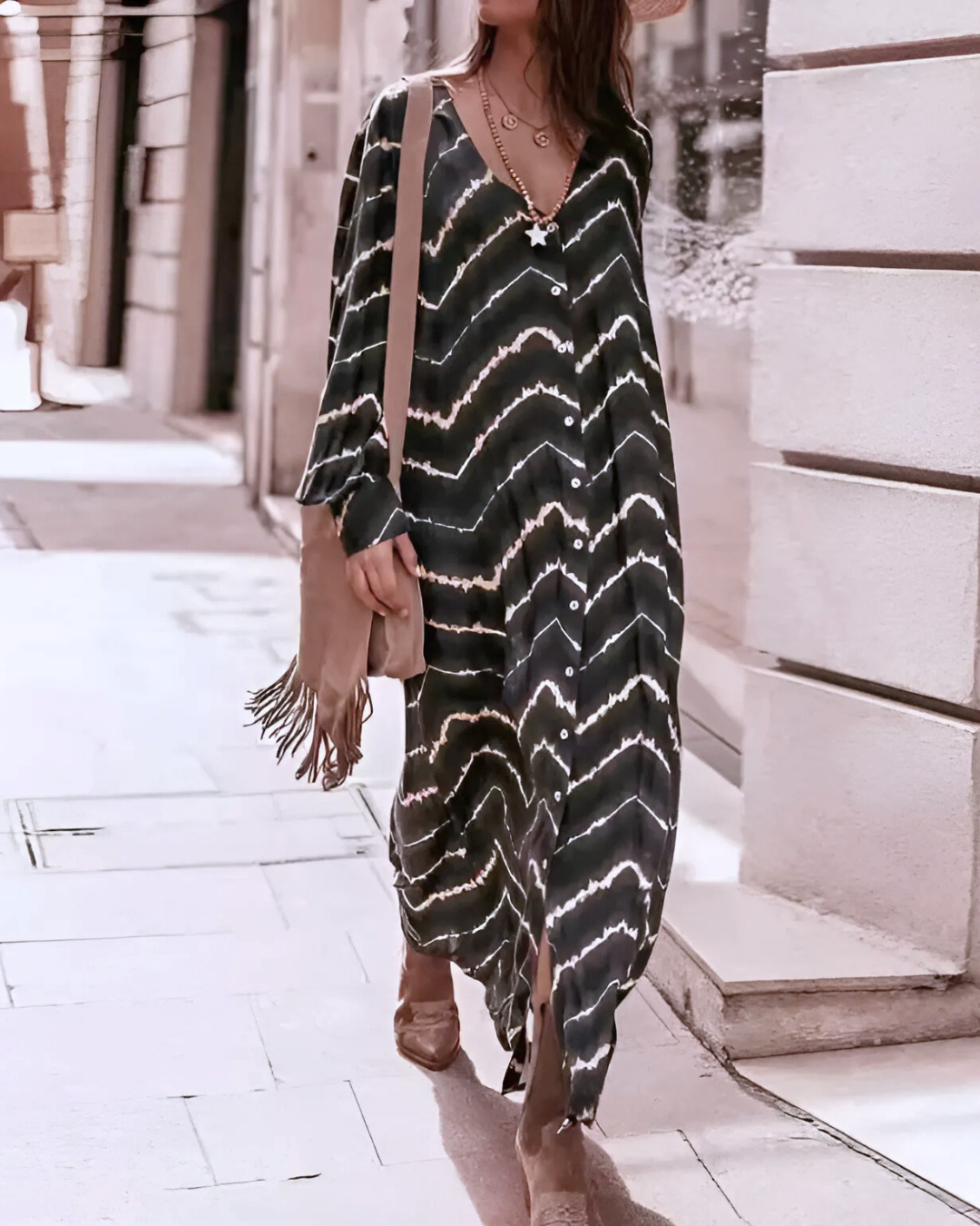 Vestido Holgado de Rayas