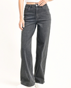 Pantalón Casual de Tiro Medio con Múltiples Bolsillos y Pierna Ancha