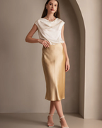 Falda Clásica de Seda para Mujer