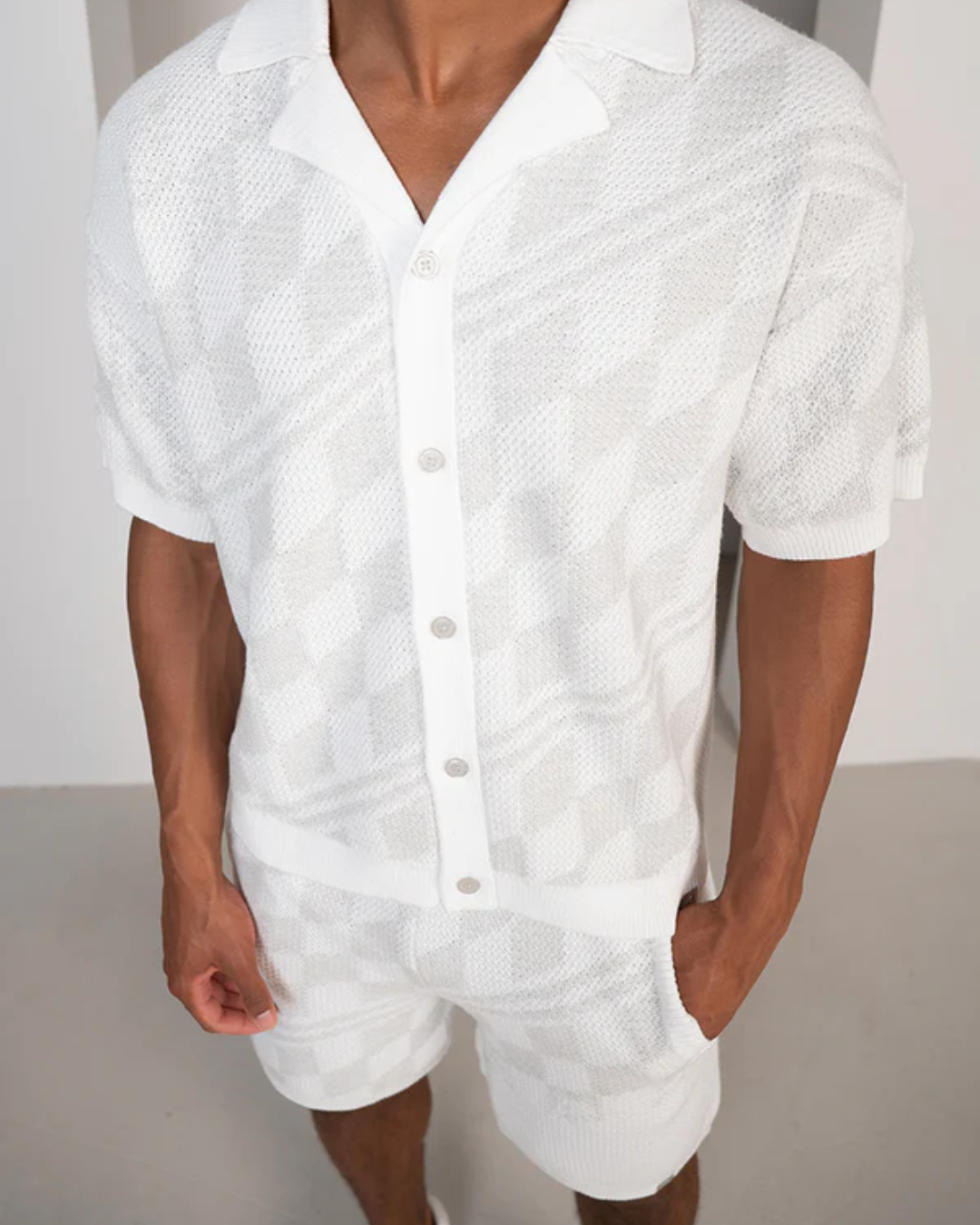 Conjunto de Punto a Cuadros para hombre