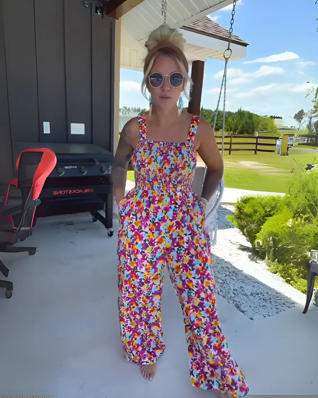 Mono Holgado Estilo Bohemio con Bolsillos