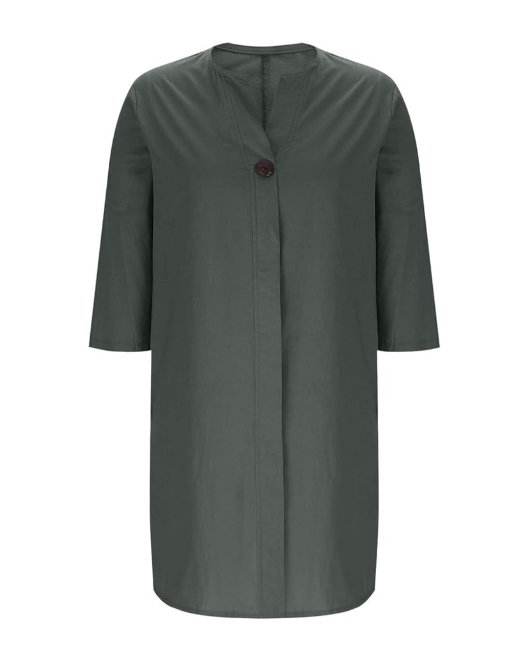 Vestido informal de lino transpirable con escote en V®