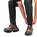 Zapatos casuales clásicos de cuero genuino y ante para hombre