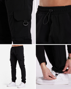 Pantalón Deportivo Cargo de Hombre con Bolsillos Laterales y Corte Ajustado