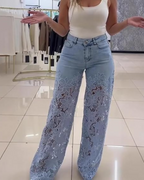 Vaqueros para mujer con encaje floral®