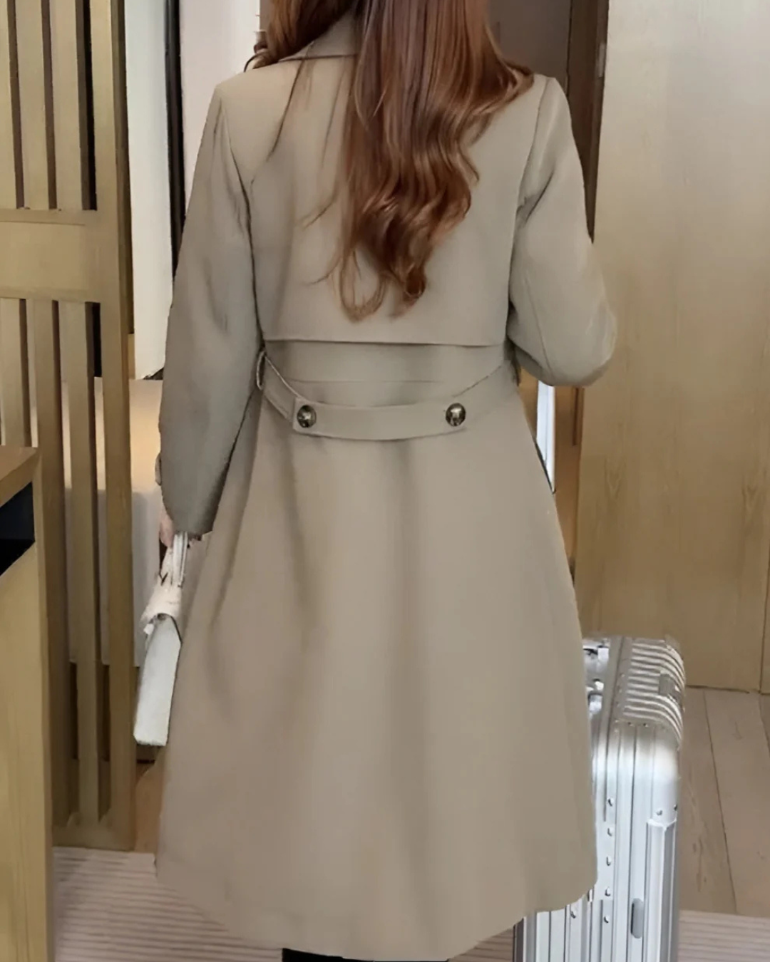 Gabardina con botones dobles para mujer