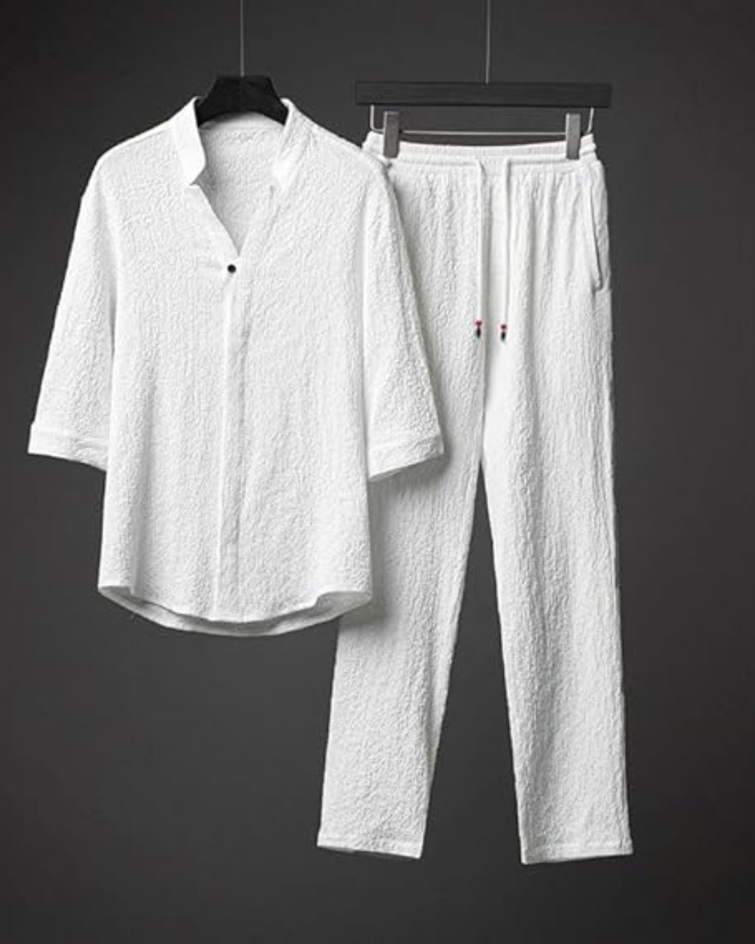 Conjunto de dos piezas en lino y algodón con mangas cortas®