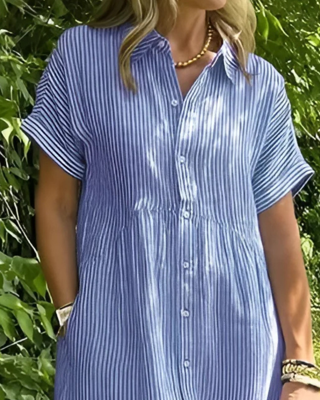 Vestido Camisero Holgado con Bolsillos