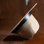 Sombrero de ala ancha en lino con detalle en cuero