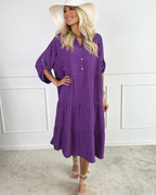 Vestido largo con efecto capas sobre capas