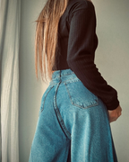 Vaqueros Ligeros de Pierna Ancha con Cintura Alta y Estilo Relajado®