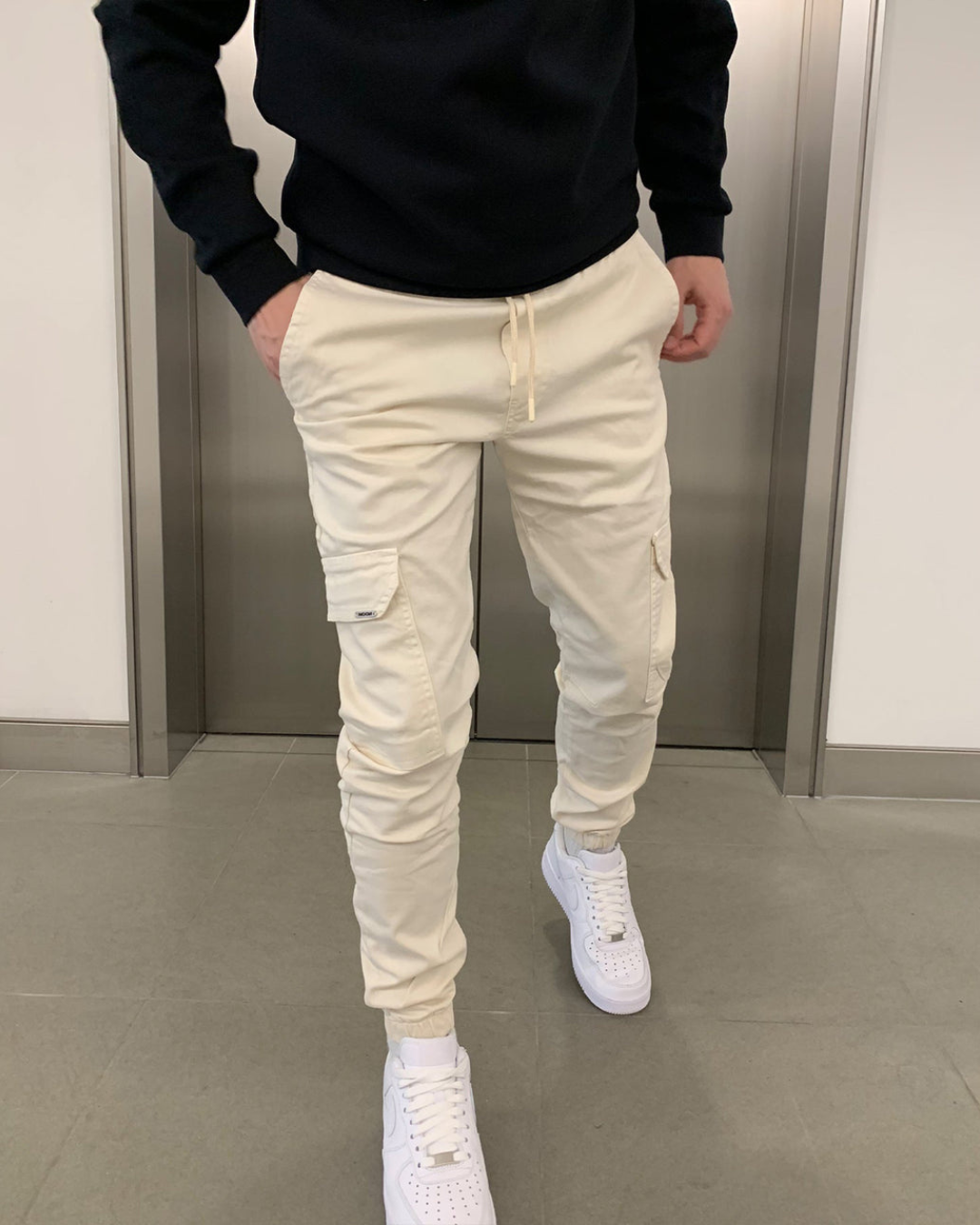 Jogger Cargo de algodón elástico para hombre