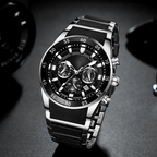 Reloj de cuarzo multifuncional resistente al agua para hombre