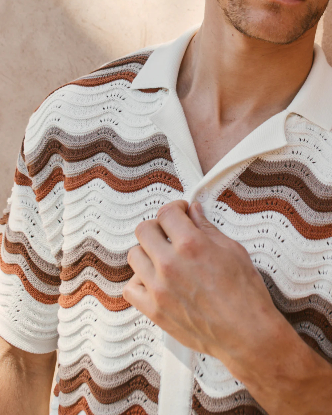 Conjunto de rayas de croché para hombre