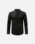 Camisa Manga Larga con Cuello Mao y Cierre Oculto para Hombre