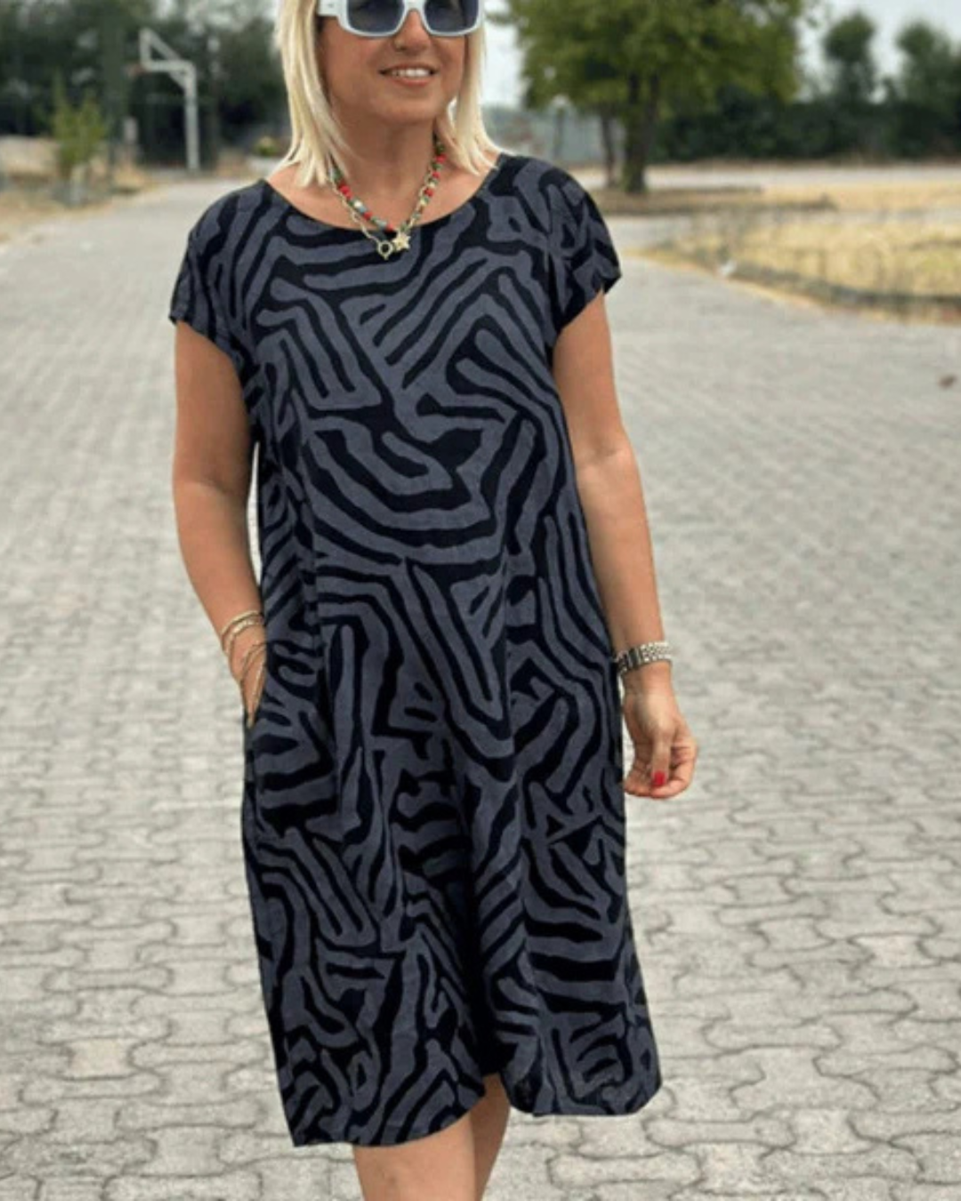 Vestido Corto Boho de corte Holgado