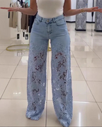 Vaqueros para mujer con encaje floral®