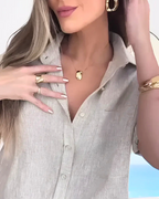 Conjunto de Camisa y Short de Lino para Mujer